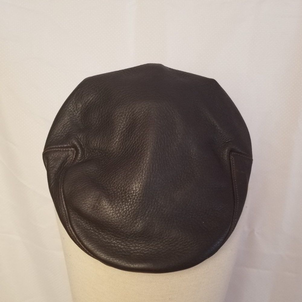 Orvis Dark Brown Deerskin Leather Hat L/XL - Picture 2 of 5